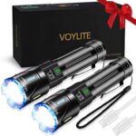 Voylite Torches LED Super Bright Rechargeable 2 Pack, 1000000 High Lumens Sold by Voylite-UK / FBA
