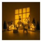 WANCHIY Christmas Village Sets, 13 Pieces, White Indoor Decorations