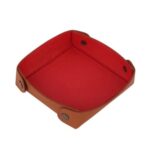 WASAMA Leather Valet Tray, Full-Grain Organizer, Corner Button