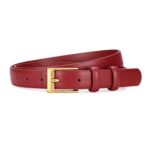 WERFORU Women Soft Faux Leather Jeans Belt with Gold Buckle