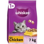 WHISKAS Adult Dry Cat Food 7kg with Chicken 5% Voucher S&S £14.54/£13.60