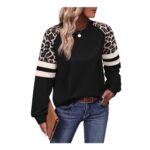 WIHOLL Womens Lightweight Sweatshirt Long Sleeve Black UK 14-16