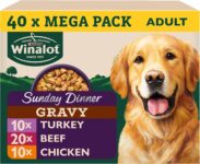 WINALOT Sunday Dinner Mixed in Gravy Wet Dog Food Pouches 40x100g