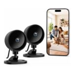 WOLFANG 1080P Indoor WiFi Camera, 2-Pack, Night Vision, 2-Way Audio