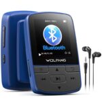 WOLFANG MP3 Player with Bluetooth 5.2, Sports Clip, Mini Size, 28g Lightweight, HiFi Lossless Sound, FM Radio, Voice Recorder