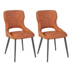 WOLTU Dining Chairs Set of 2, Armless Kitchen Chairs, Orange