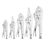 WORKPRO 5-Piece Locking Pliers Set, Curved & Long Nose