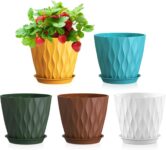 WSMKSZ 12.7cm Plant Pots Indoor, 5 Pack Decorative Small Flower Pots