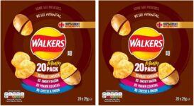 Walkers Meaty Variety Multipack Crisps Box 20×25 g (Pack of 2)