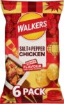 Walkers Salt & Pepper Chicken Multipack Crisps 6x25g