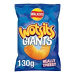 Walkers Wotsits Giants Really Cheesy Vegetarian Baked Snacks 130 G