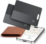 Wallet Tracker Card 2-Pack: 1.7mm Ultra-Slim Tracker Tag Works with Apple Find My(IOS only), Rechargeable Battery, Smart Finder, IP68, Bluetooth Card For Wallet, Passports, Luggage Tags, Purse (Black)
