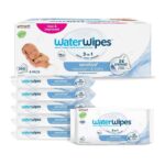 WaterWipes Sensitive Newborn & Baby Wipes, 99.9% Water, Unscented, 6 Pack