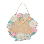 Welcome to My Garden Floral Hanging Plaque