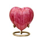 Well Blessed Small Pink Brass Heart Keepsake Cremation Urn