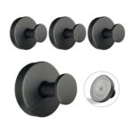 Welsa Matte Black Suction Cup Hooks, 4-Pack