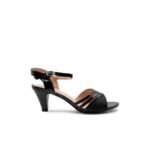 Wheres That from Stormi Low Heel Sandals in Black Glitter