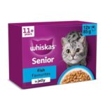 Whiskas Senior 11 Fish Favourites Wet Cat Food Pouches in Jelly 12 X 85g