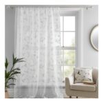 White Floral Voile Sheer Curtain 140x122cm Darnley Collection