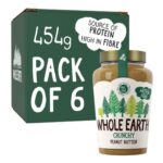 Whole Earth Original Crunchy Peanut Butter 6 X 454g Jars – £26.24 S&S