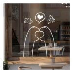 Window Cling Decals: Static, Reusable Fall Design, Hand & Heart