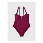 Wine Textured Swimsuit
