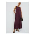 Wine Trapeze Maxi Dress