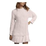 Winter Knit Dress for Women Long Sleeve Beige