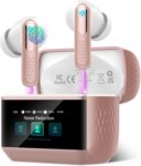 Wireless Earbuds, 2026 Bluetooth 5.4 Headphones In Ear with ANC/ENC Noise Cancelling Mic, HiFi Stereo Bluetooth Ear buds with Multifunctional Touchscreen, 5 EQ Modes Bluetooth Earphones, Rose Gold