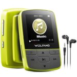 Wolfang MP3 Players with Bluetooth 5.2, Sports Clip, Mini Size, Weigh 1oz, HiF FM Radio – Fluorescent Green