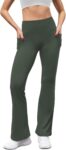 Women Trousers Flared Leggings Bootcut Yoga Pants Strech Sports Pants Casual Bussiness Work Trousers with Pockets