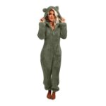 Womens Fleece Teddy Bear Onesie with Hood
