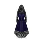 Womens Gothic Halloween Dress, A-Line, Off-Shoulder, Purple, Plus-Size M