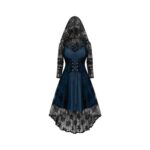 Womens Gothic Halloween Dress, A-Line, plus Size, Hooded, Off-Shoulder