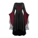 Womens Gothic Vintage A-Line Medieval Dress Halloween Costume