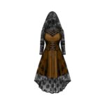 Womens Halloween Gothic A-Line Plus-Size Off-Shoulder Hooded Dress