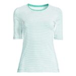 Womens Lightweight Cotton Modal Elbow Sleeve Crew Neck Top-XS