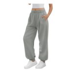 Womens Lightweight Gray Joggers with Pockets