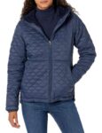 Womens Lightweight Quilted Full-Zip Water-Resistant Sherpa-Lined Hooded Puffer Jacket – Medium