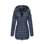 Womens Plus-Size Mid-Length Cotton-Padded Winter Jacket