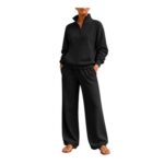 Womens Summer Lounge Set Zip Hoodie Joggers 2-Piece