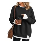 Womens Sweatshirts Effortless Weekend Crew Neck Casual