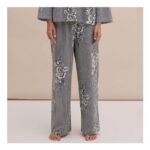 Womens Trousers Pinstripe Rose Navy