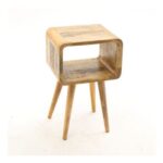 Wooden Mini Curved Open Bedside Table 50x30cm
