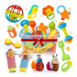 Wootoyz Baby Toys Set: Rattle, Sensory Toys, Wrist Socks