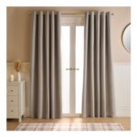 Woven Texture Eyelet Curtains – Natural W 228cm (90) X D 228cm (90)