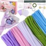 XREE 500Pcs Pipe Cleaners Craft Kit for Flower Bouquet, 5 Colours