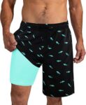 XiaoMoSha Mens Swimming Shorts Mens Swim Trunks with Compression Liner 2 in 1 Board Shorts for Surf Beach S-2XL Quick Dry