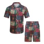 YFFUSHI Mens Hawaiian Shirt & Floral Shorts 2-Piece Set