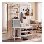 YITAHOME Coat and Shoe Rack, Hallway Storage, White